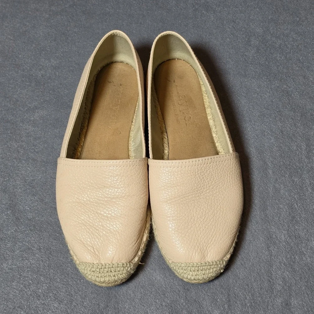 Maypol Espadrilles Lt Pink Pebbled Leather Slip On Shoes Wmn's 40 / US 9.5